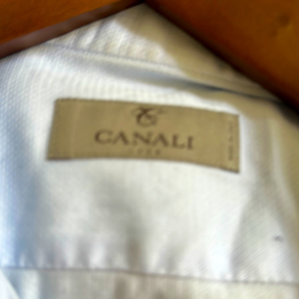 Men’s Canali Dress Shirt Twill Cotton and Lenin. Made in Italy 🇮🇹 size 41